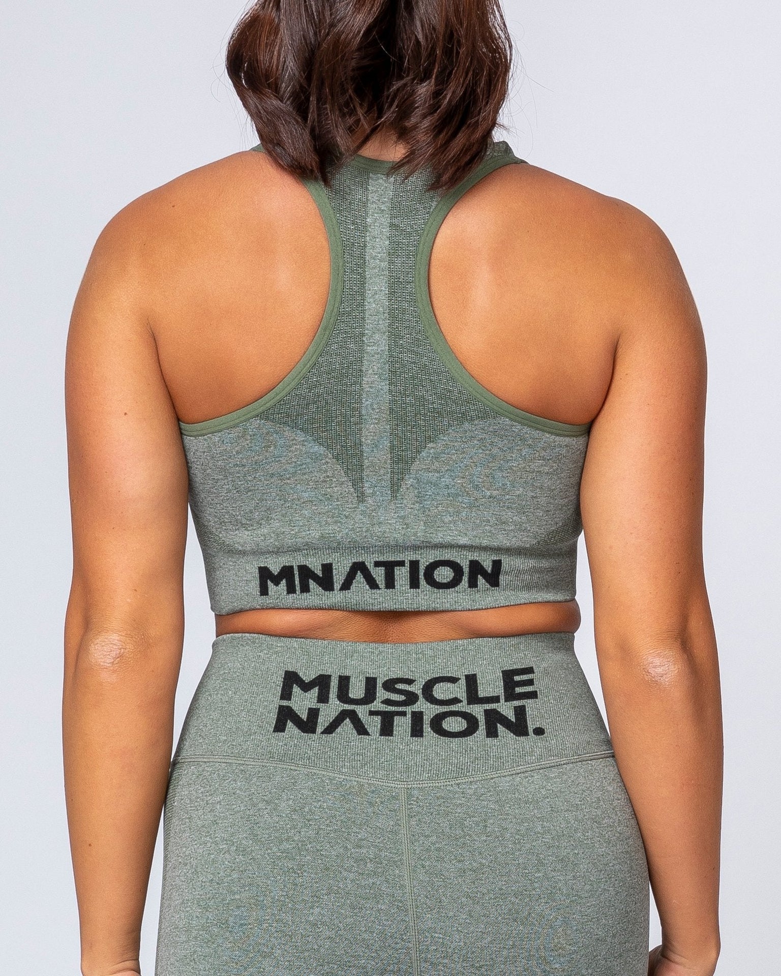 Comfort Seamless Bra - Khaki Marl-Sports Bras-XS-MNAPPRL9240-MNAPPRL9240-10-Muscle Nation
