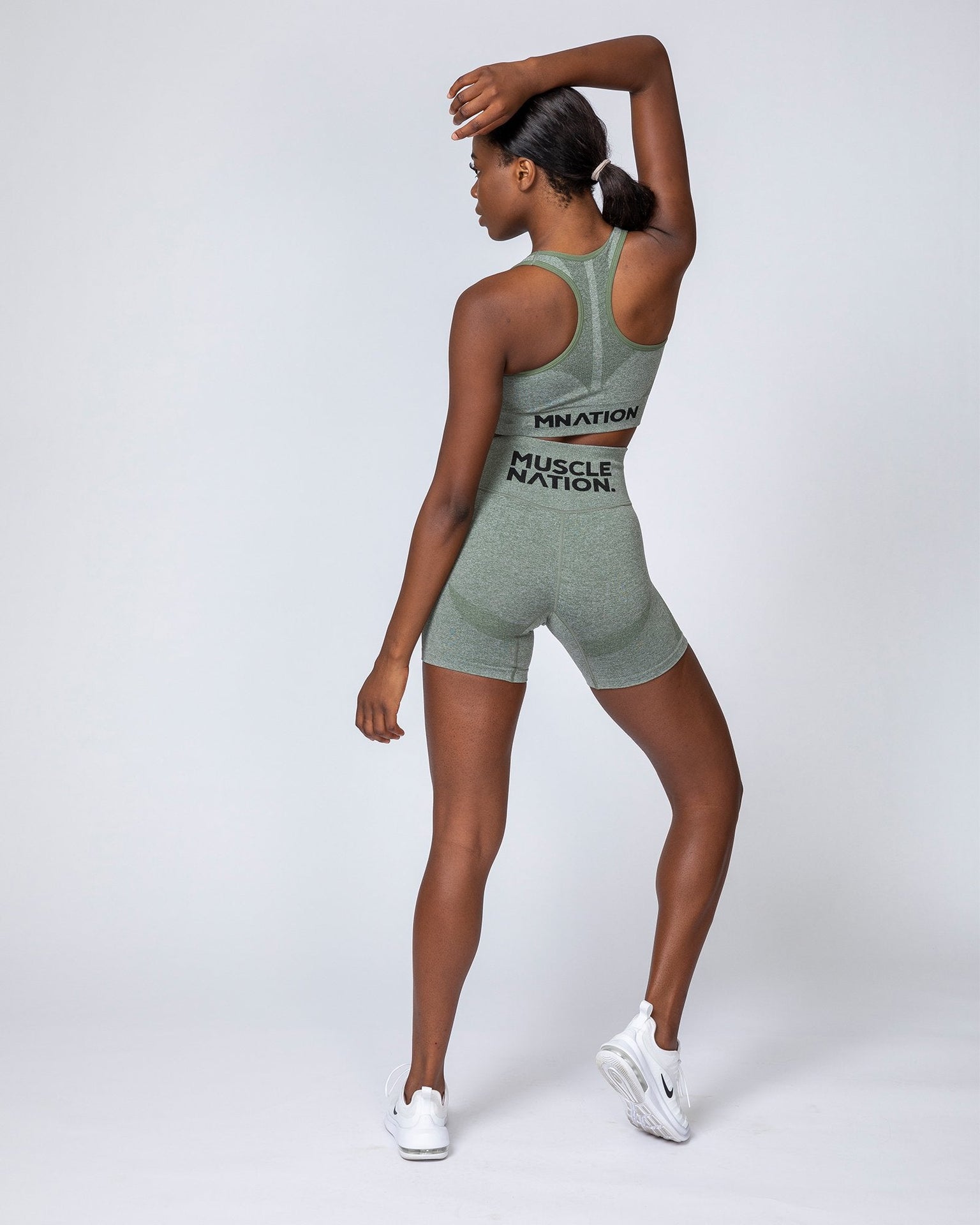 Comfort Seamless Bra - Khaki Marl-Sports Bras-XS-MNAPPRL9240-MNAPPRL9240-2-Muscle Nation