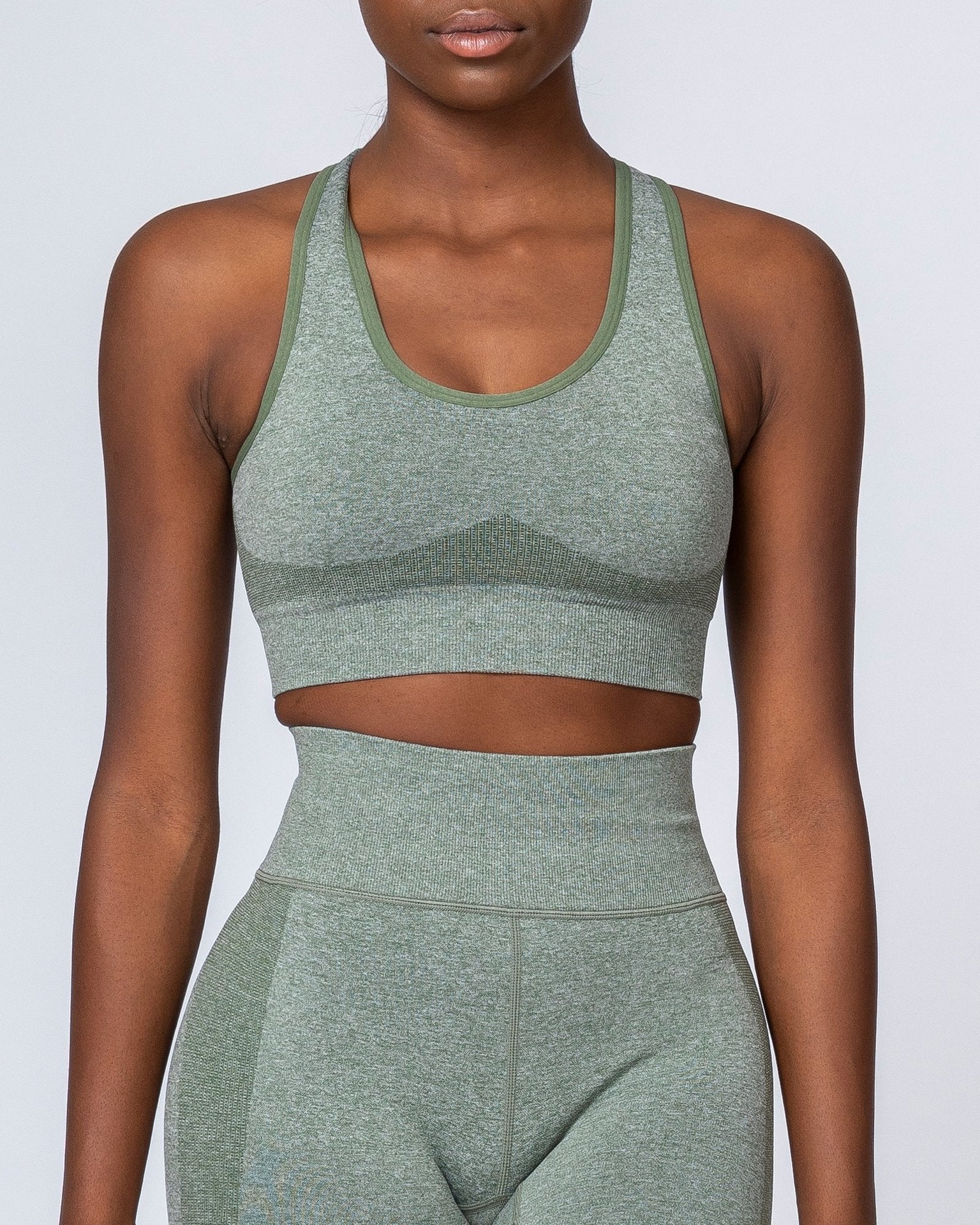 Comfort Seamless Bra - Khaki Marl-Sports Bras-XS-MNAPPRL9240-MNAPPRL9240-3-Muscle Nation