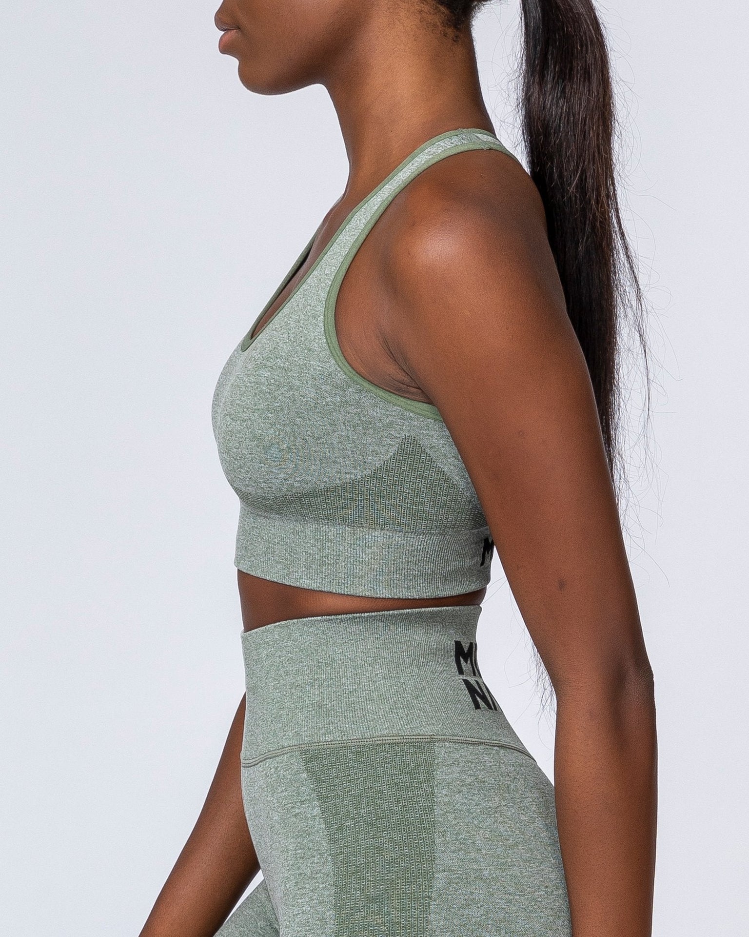 Comfort Seamless Bra - Khaki Marl-Sports Bras-XS-MNAPPRL9240-MNAPPRL9240-4-Muscle Nation