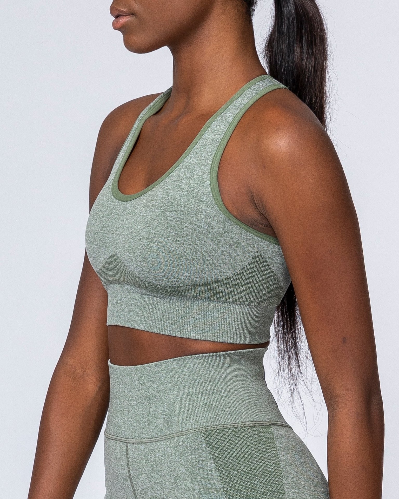 Comfort Seamless Bra - Khaki Marl-Sports Bras-XS-MNAPPRL9240-MNAPPRL9240-5-Muscle Nation
