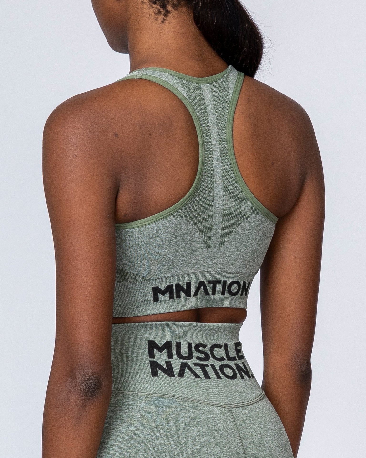 Comfort Seamless Bra - Khaki Marl-Sports Bras-XS-MNAPPRL9240-MNAPPRL9240-6-Muscle Nation