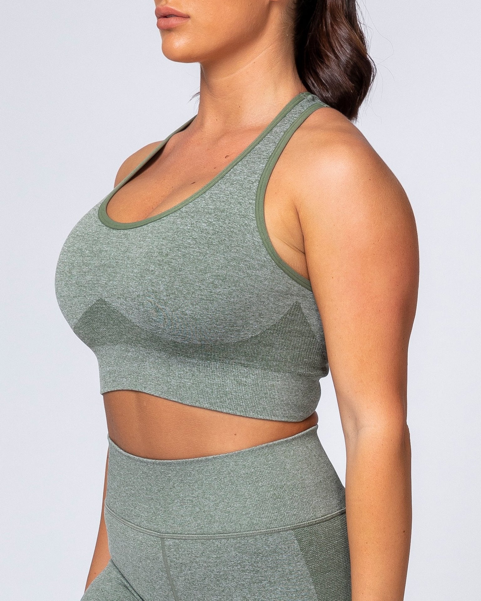 Comfort Seamless Bra - Khaki Marl-Sports Bras-XS-MNAPPRL9240-MNAPPRL9240-7-Muscle Nation