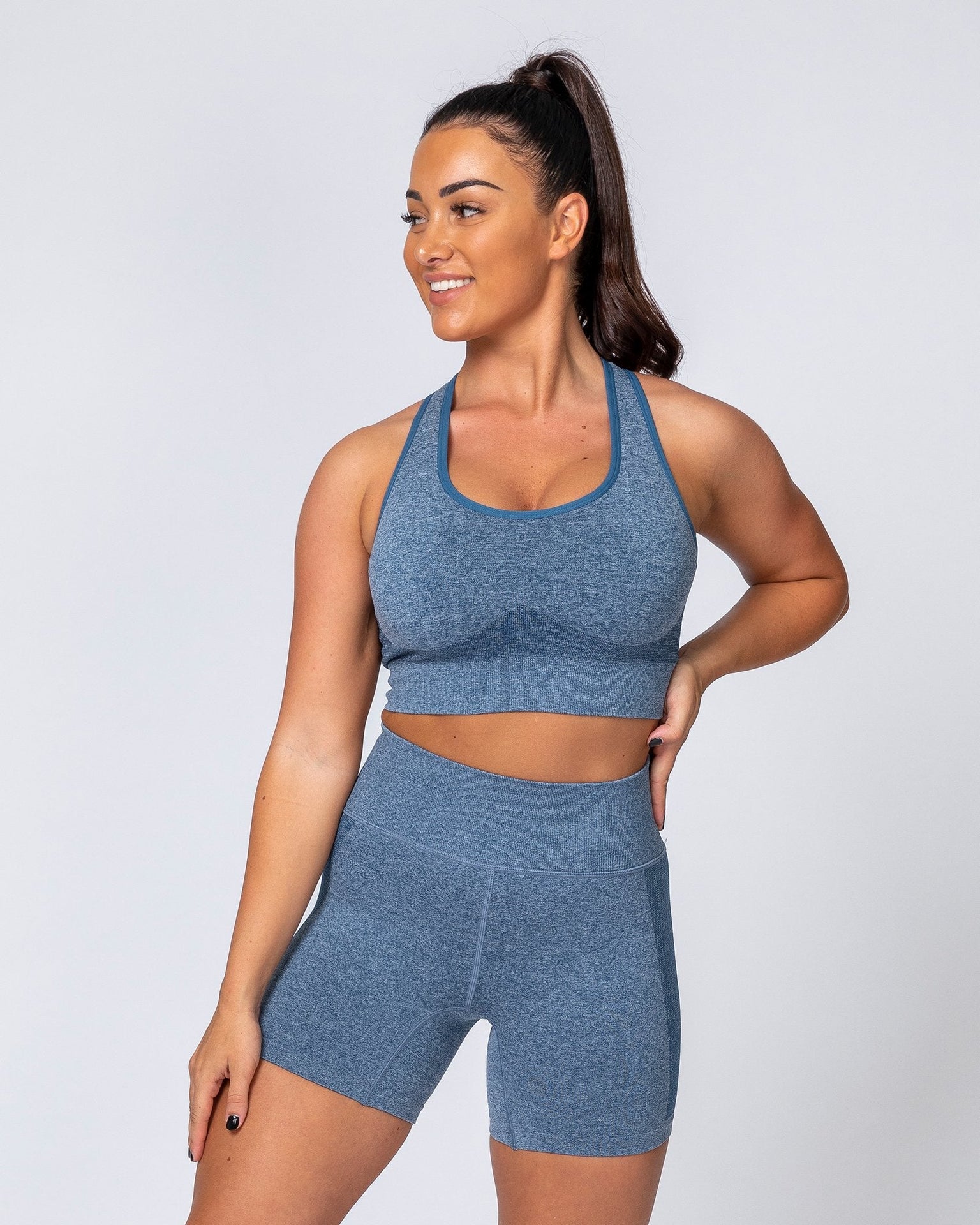 Comfort Seamless Bra - Navy Marl-Sports Bras-XS-MNAPPRL9234-MNAPPRL9234-8-Muscle Nation