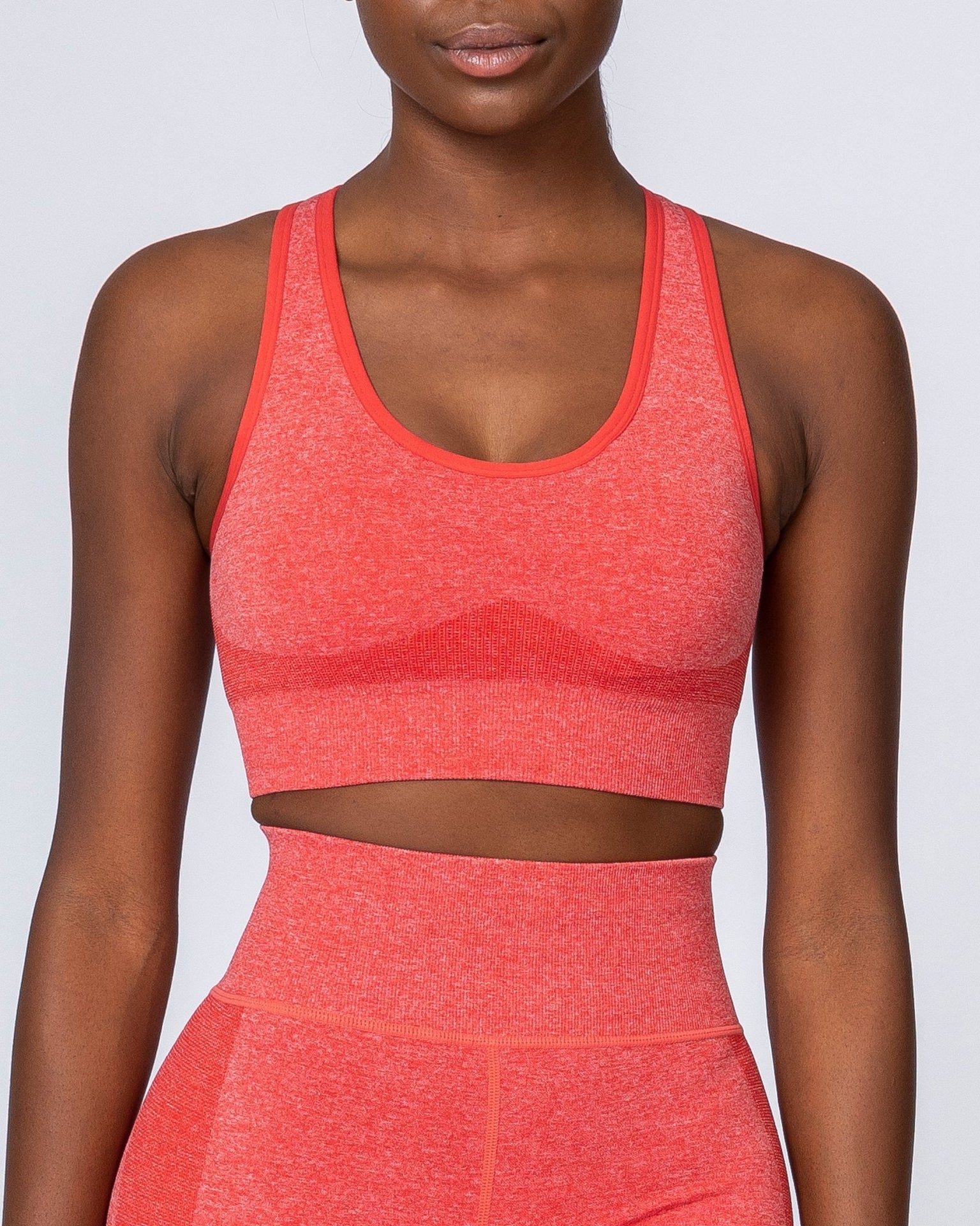 Comfort Seamless Bra - Poppy Marl-Sports Bras-XS-MNAPPRL9246-MNAPPRL9246-3-Muscle Nation