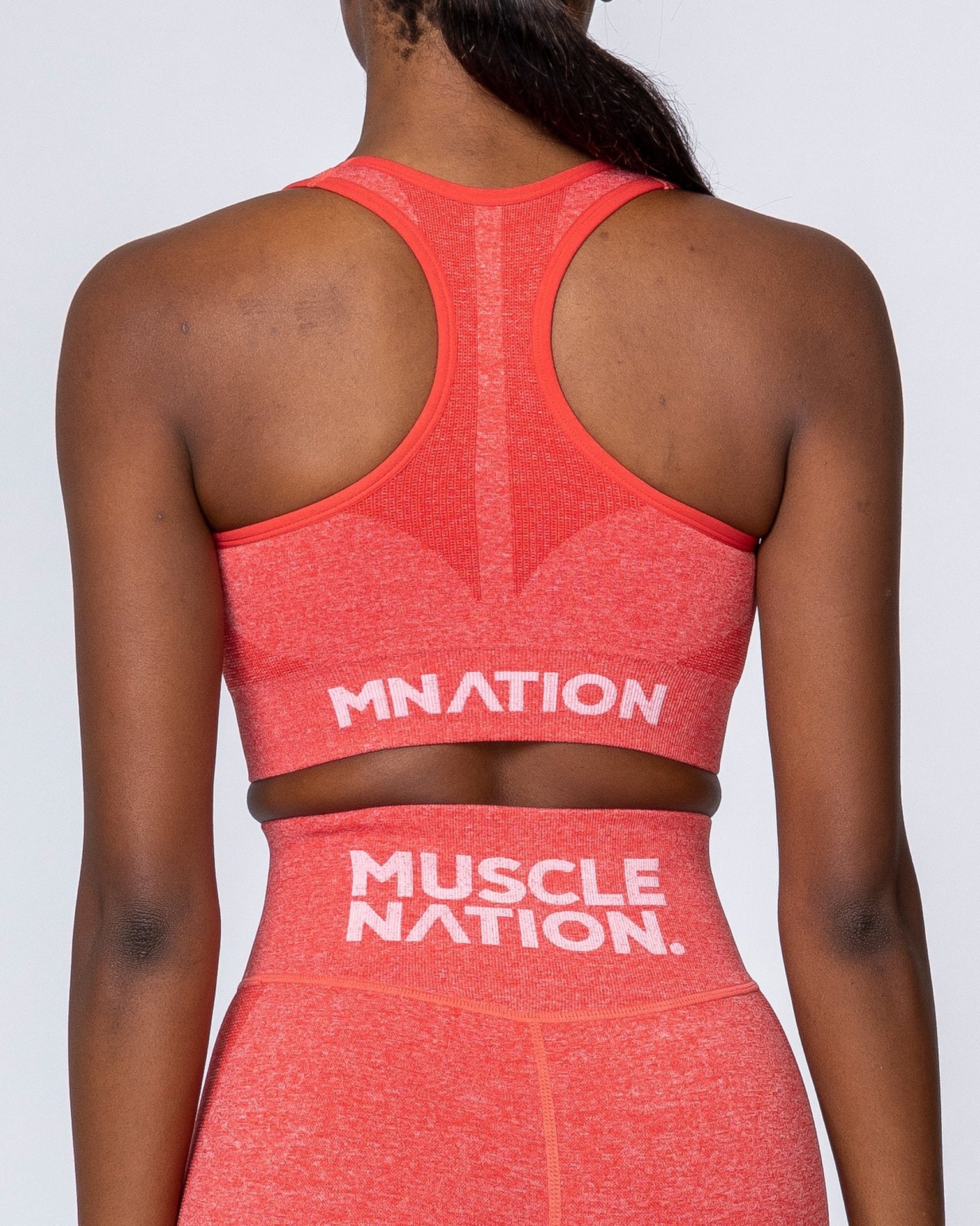 Comfort Seamless Bra - Poppy Marl-Sports Bras-XS-MNAPPRL9246-MNAPPRL9246-8-Muscle Nation