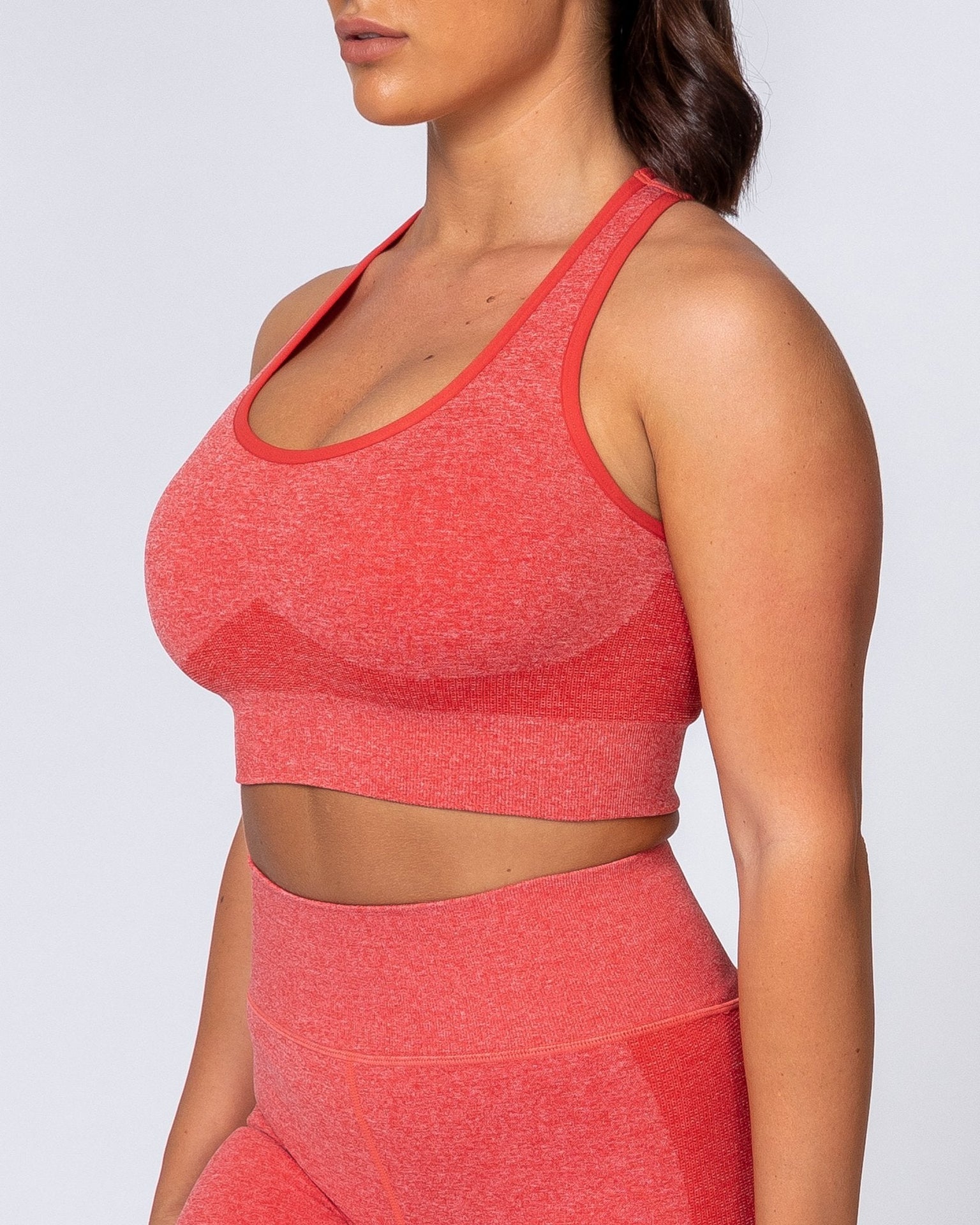 Comfort Seamless Bra - Poppy Marl-Sports Bras-XS-MNAPPRL9246-MNAPPRL9246-9-Muscle Nation