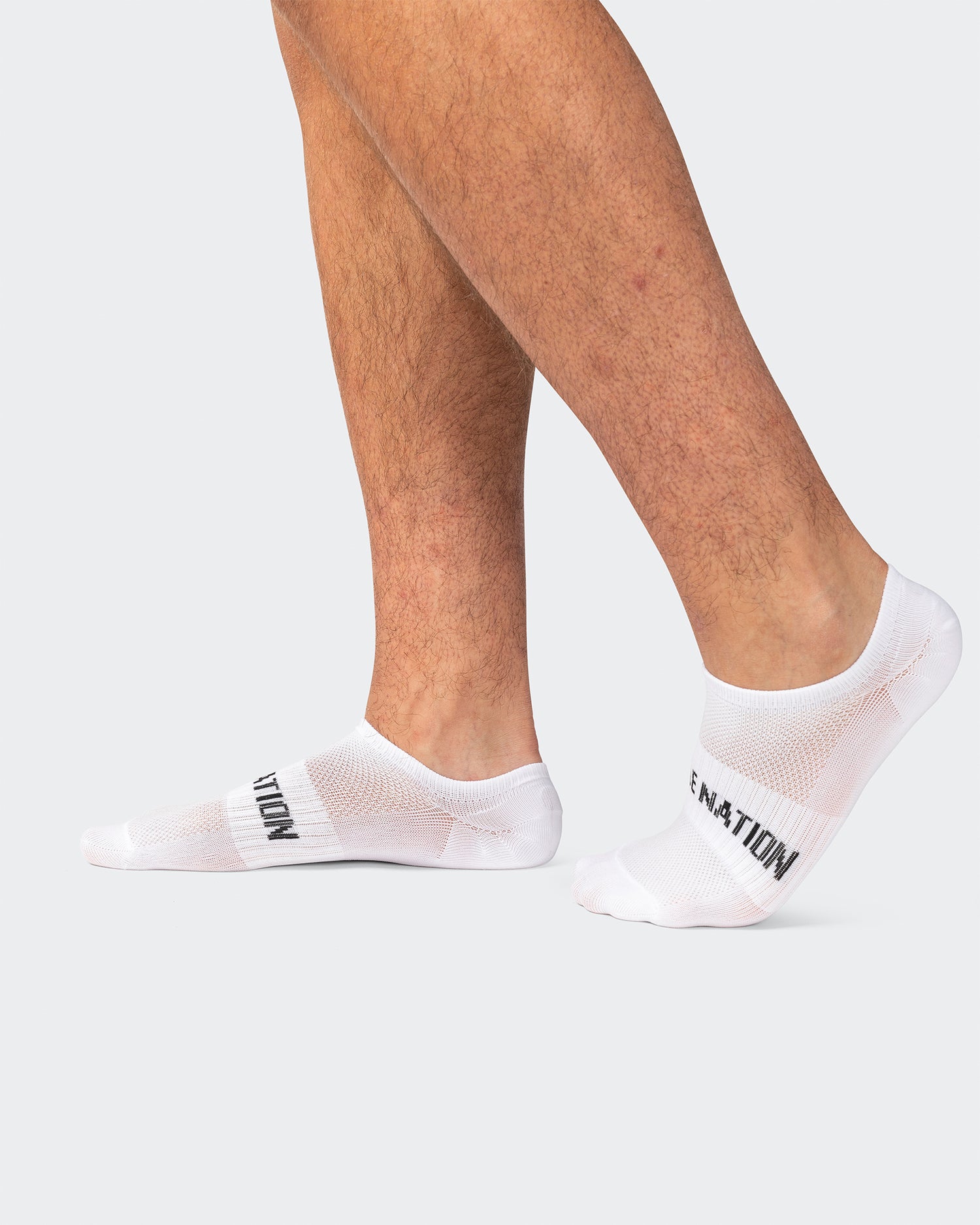 Mens Low Cut No Show Socks - White (2 Pack)