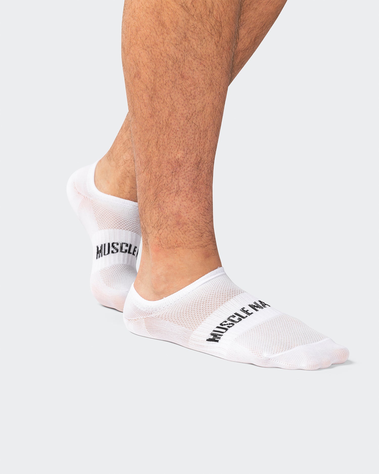 Mens Low Cut No Show Socks - White (2 Pack)