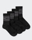 Womens MN Crew Socks - Black / Charcoal (2 Pack)