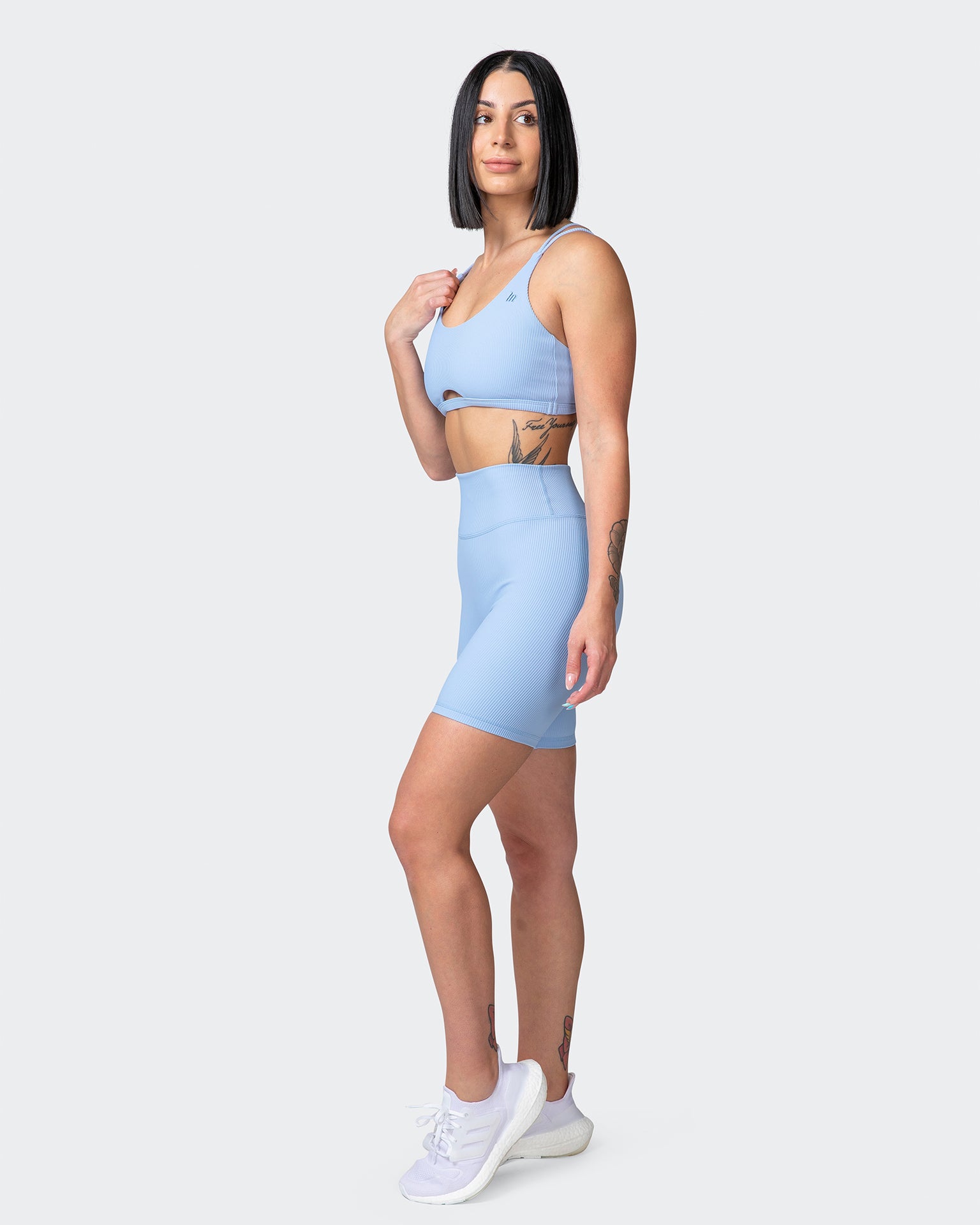 Zero Rise Rib Bike Shorts - Periwinkle-Shorts-XXS-042204PWNKL-XXS-MNAPPRL14459-7-Muscle Nation