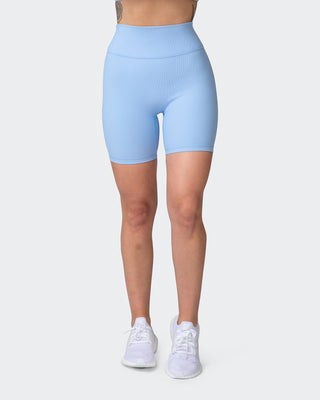 Zero Rise Rib Bike Shorts - Periwinkle-Shorts-XXS-042204PWNKL-XXS-MNAPPRL14459-2-Muscle Nation