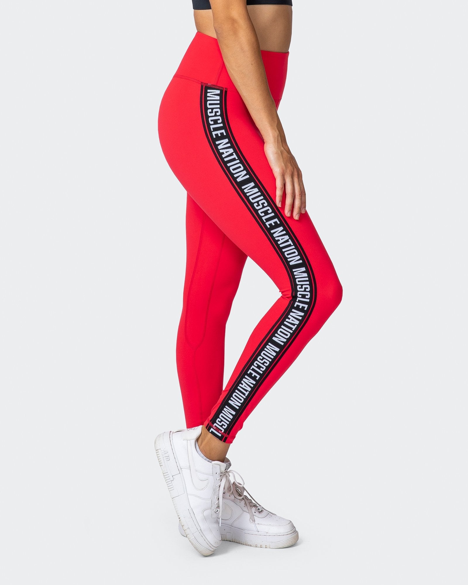 Dynamic Ankle Length Leggings - Hot Red