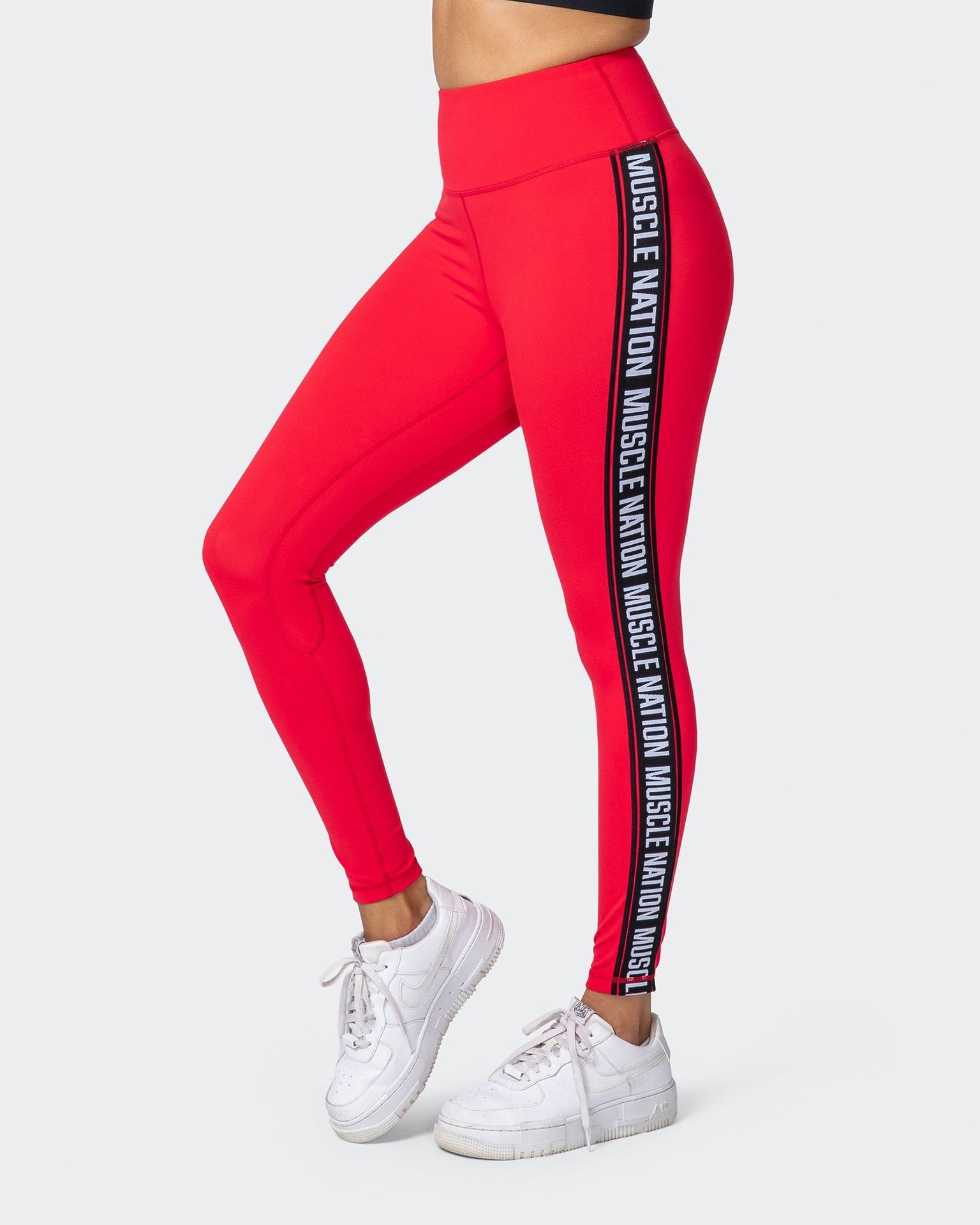 Dynamic Ankle Length Leggings - Hot Red - Muscle Nation