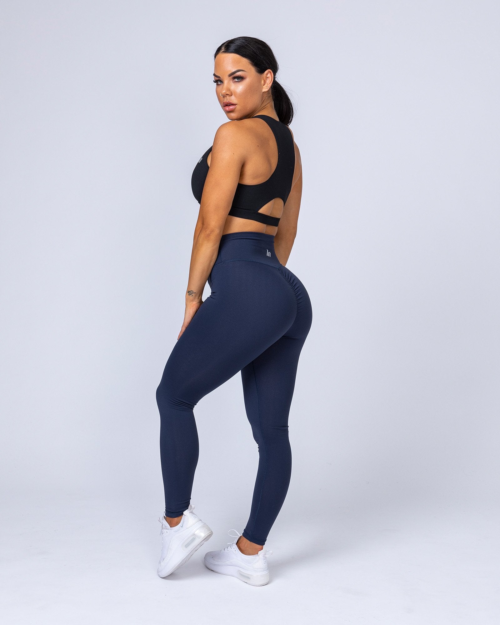 Signature Full Length Scrunch Leggings - Navy Blue