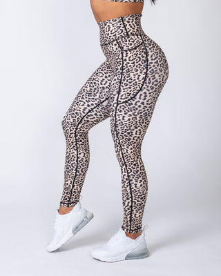 Full Length Pocket Leggings - Yellow Leopard-Leggings-XS-MNAPPRL6772-MNAPPRL6772-1-Muscle Nation