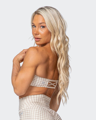 HBxMN Flair Bandeau - Houndstooth Print-Bralettes-XXS-092135HNDS-XXS-MNAPPRL11599-1-Muscle Nation