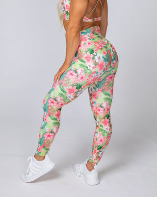 HBxMN Sweetheart Ankle Length Leggings - Tropical Floral-Leggings-XS-MNAPPRL8842-MNAPPRL8842-1-Muscle Nation