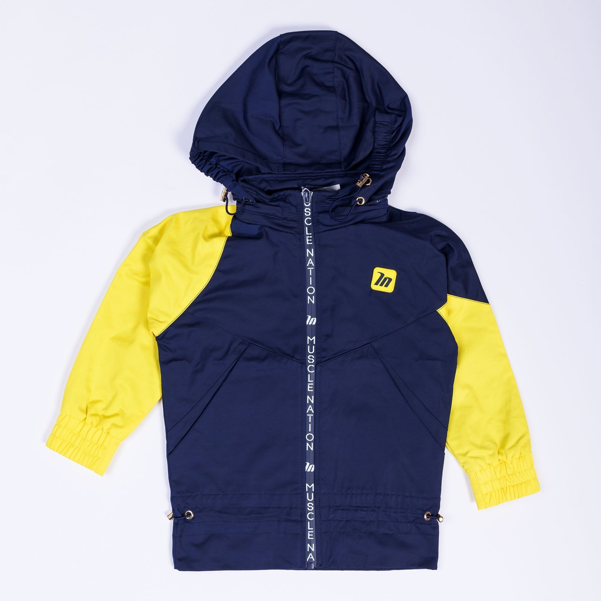 Kids MN Retro Tracksuit Jacket - Navy / Yellow