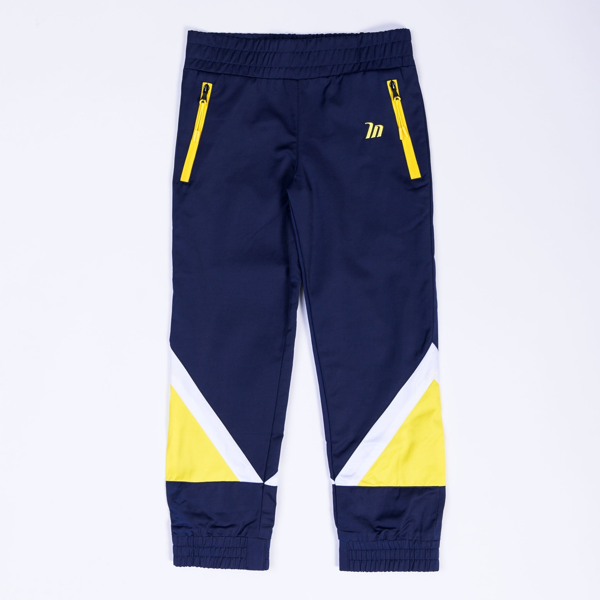 Kids MN Retro Tracksuit Pants Navy Yellow