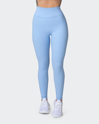 Zero Rise Rib Ankle Length Leggings - Periwinkle-Leggings-XXS-042205PWNKL-XXS-MNAPPRL14501-1-Muscle Nation