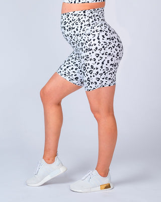 Maternity Bike Shorts - Snow Leopard-Shorts-XS-MNAPPRL7274-MNAPPRL7274-2-Muscle Nation