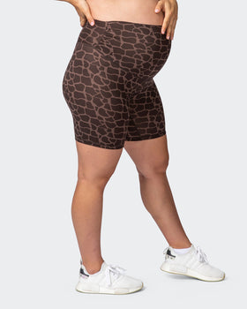 Maternity Everyday Bike Short - Tonal Giraffe Print