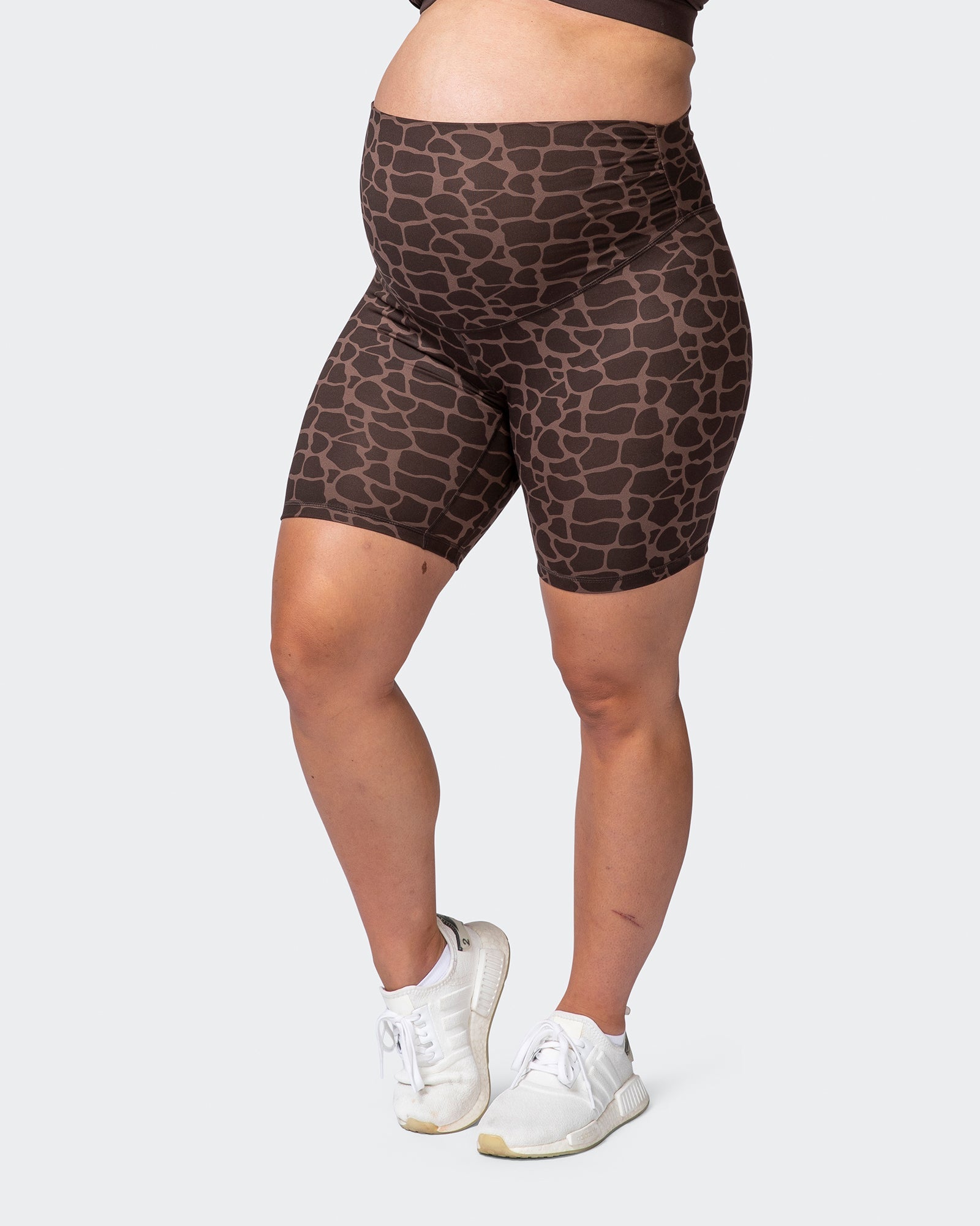 Maternity Everyday Bike Short - Tonal Giraffe Print