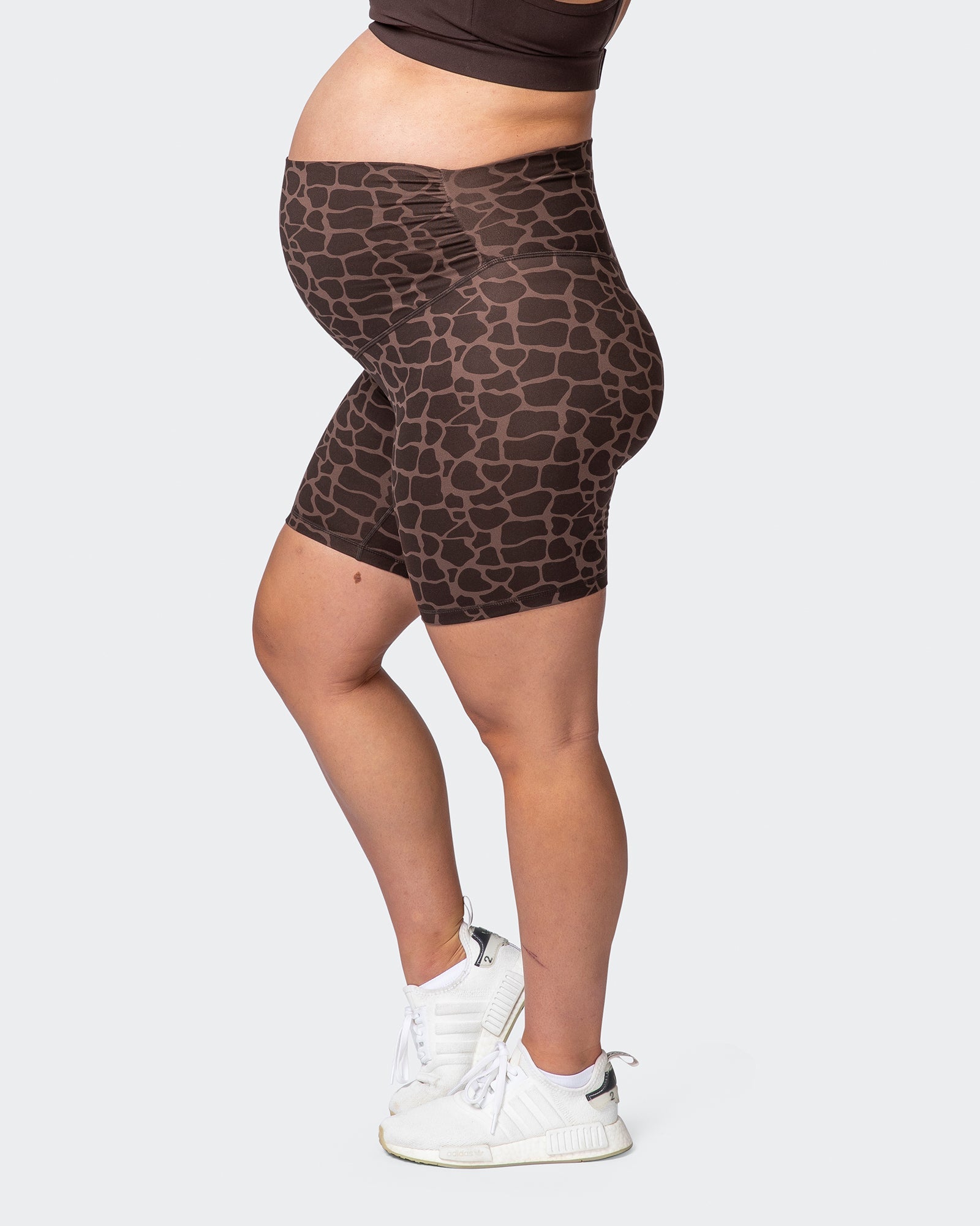 Maternity Everyday Bike Short - Tonal Giraffe Print