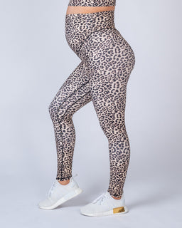 Maternity Leggings - Yellow Leopard-Leggings-XS-MNAPPRL7244-MNAPPRL7244-1-Muscle Nation