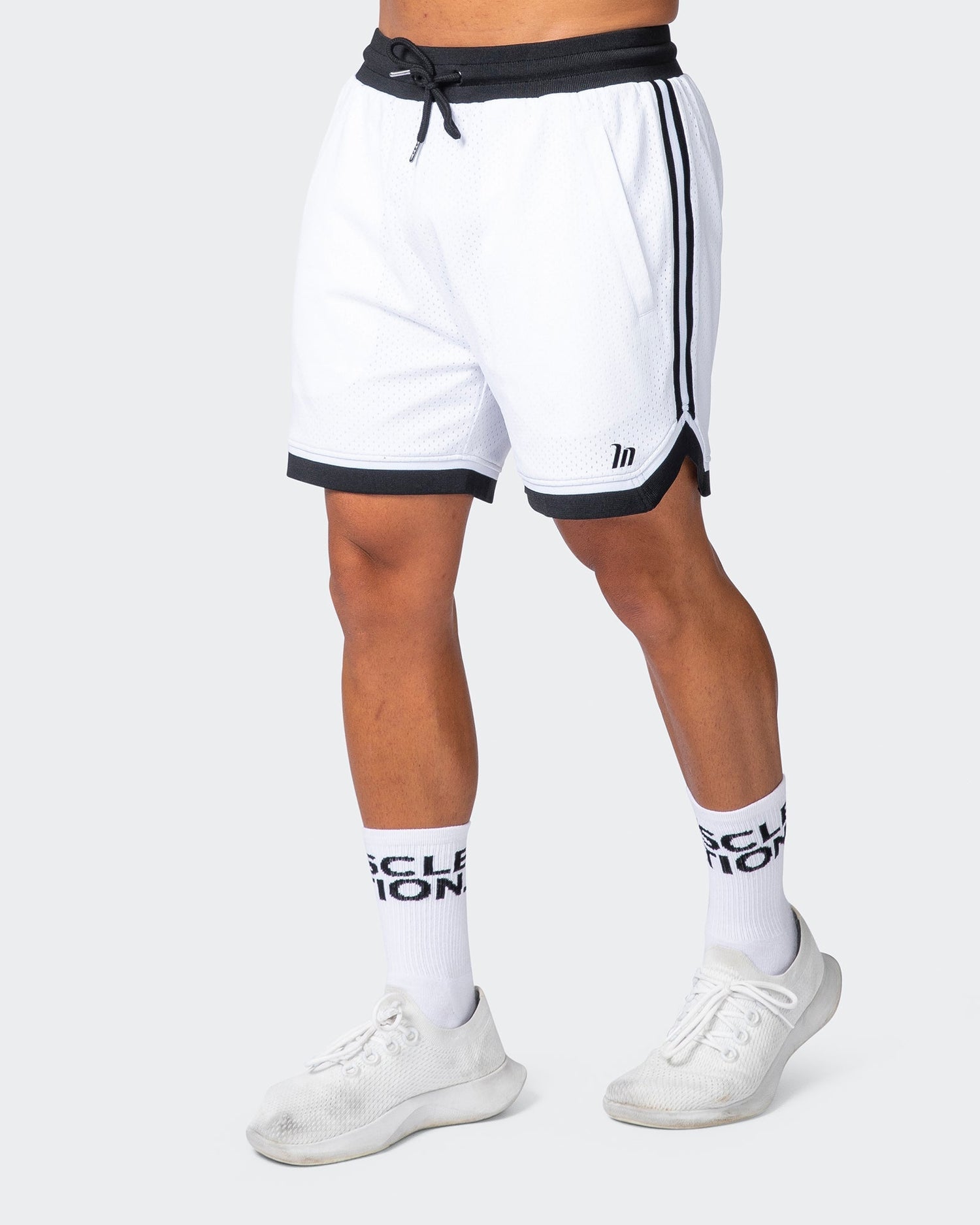 Mens 5" Basketball Shorts - White