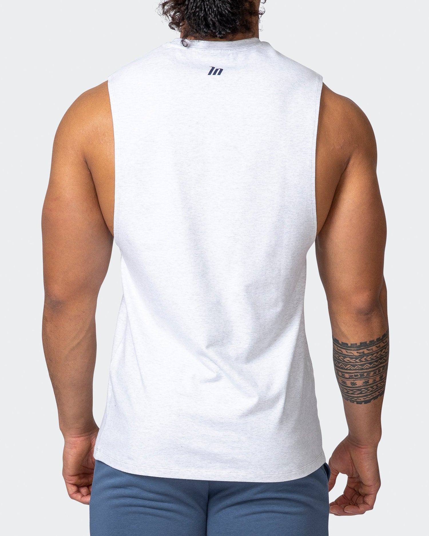 Duo Branded Tank - White Marl
