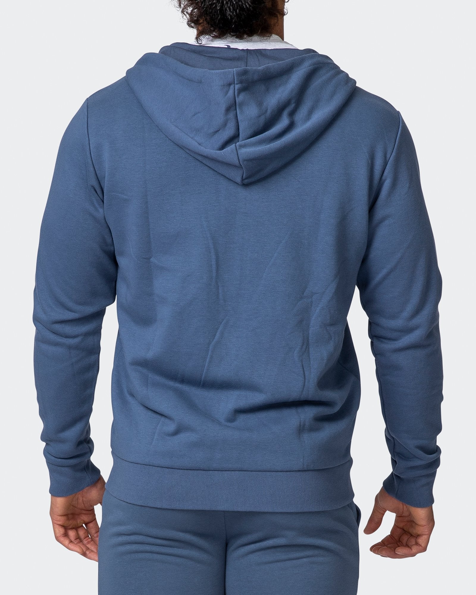 Zip Up Hoodie - Denim Blue