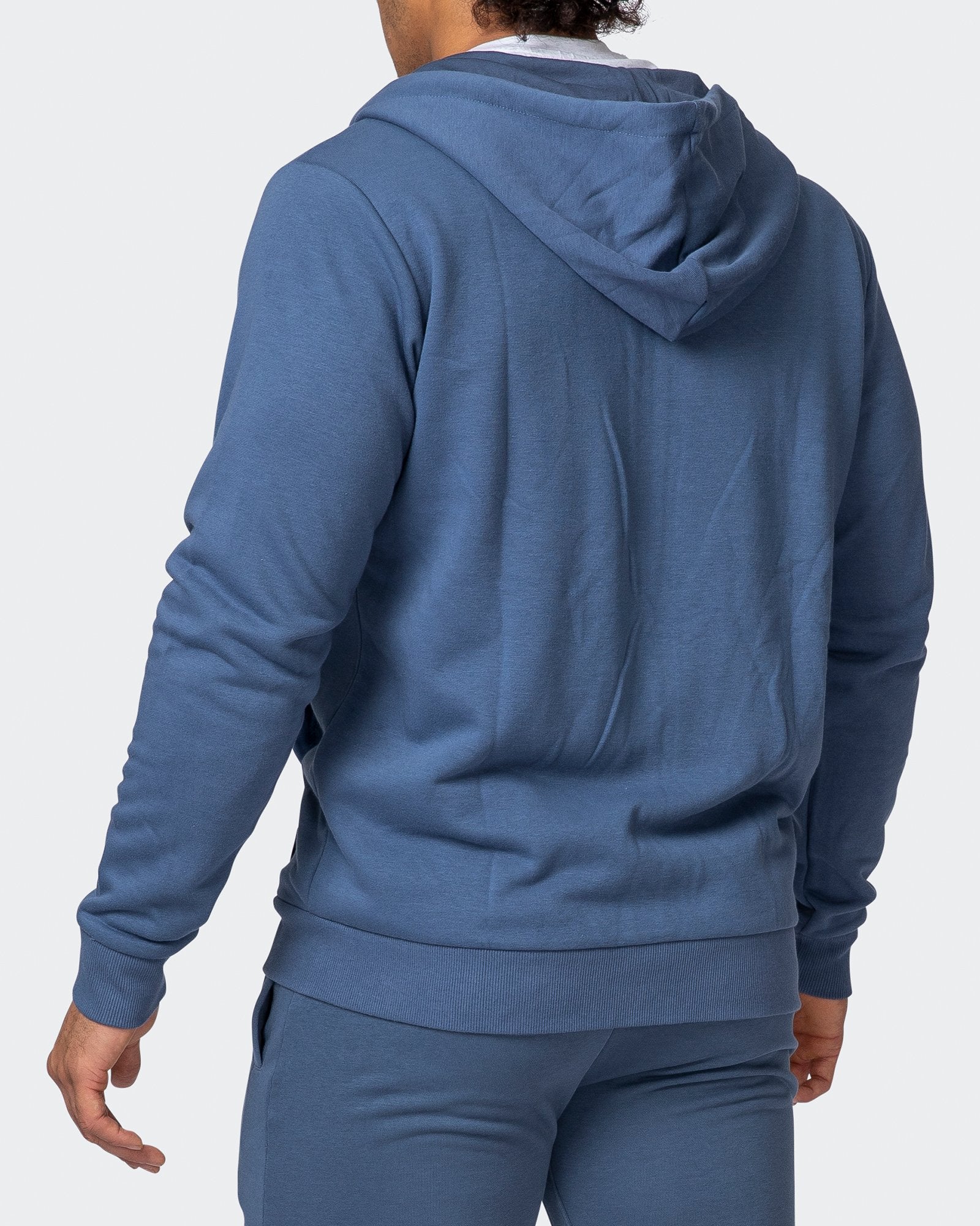 Zip Up Hoodie - Denim Blue