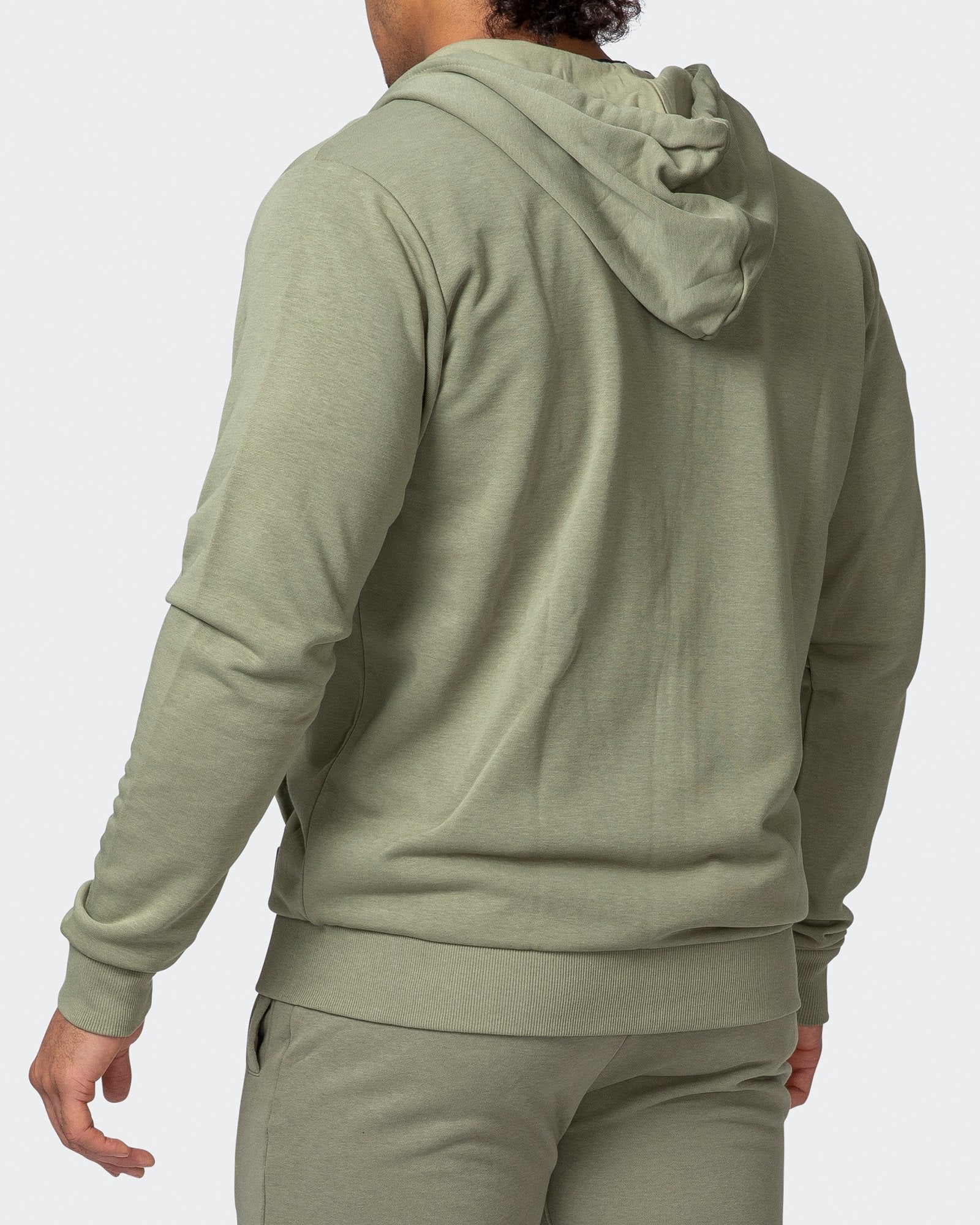 Green zip store up hoodie mens