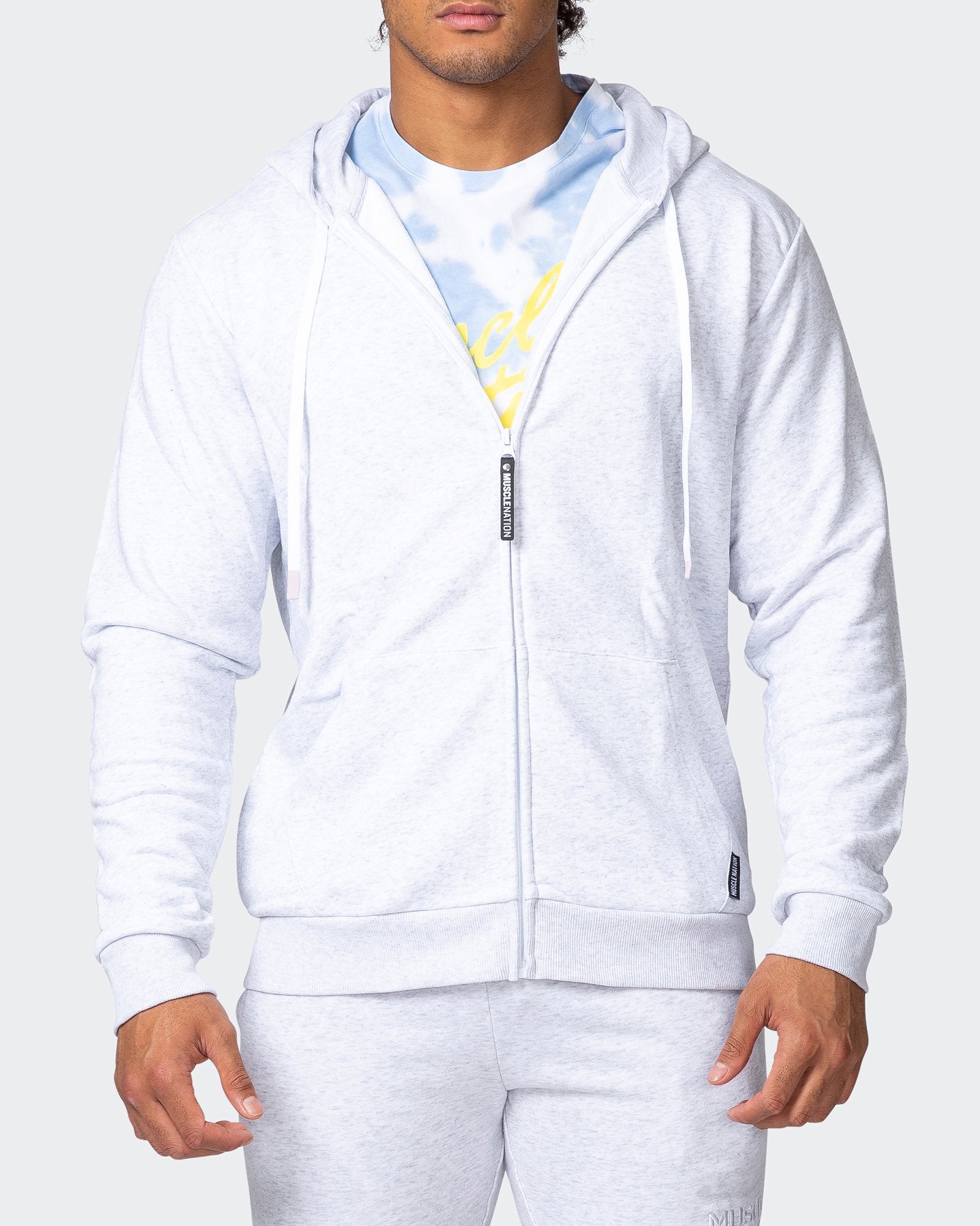 White discount marl hoodie