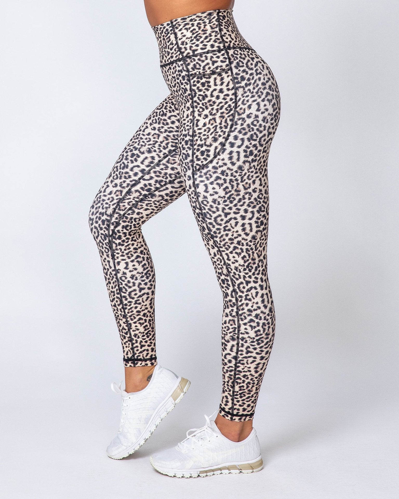 Motion Pocket Ankle Length - Yellow Leopard-Leggings-XXS-MNAPPRL9423-MNAPPRL9423-1-Muscle Nation