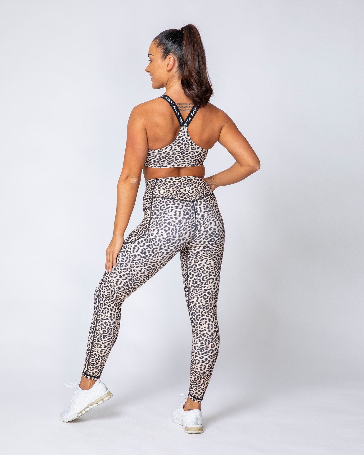 Motion Pocket Ankle Length - Yellow Leopard-Leggings-XXS-MNAPPRL9423-MNAPPRL9423-3-Muscle Nation