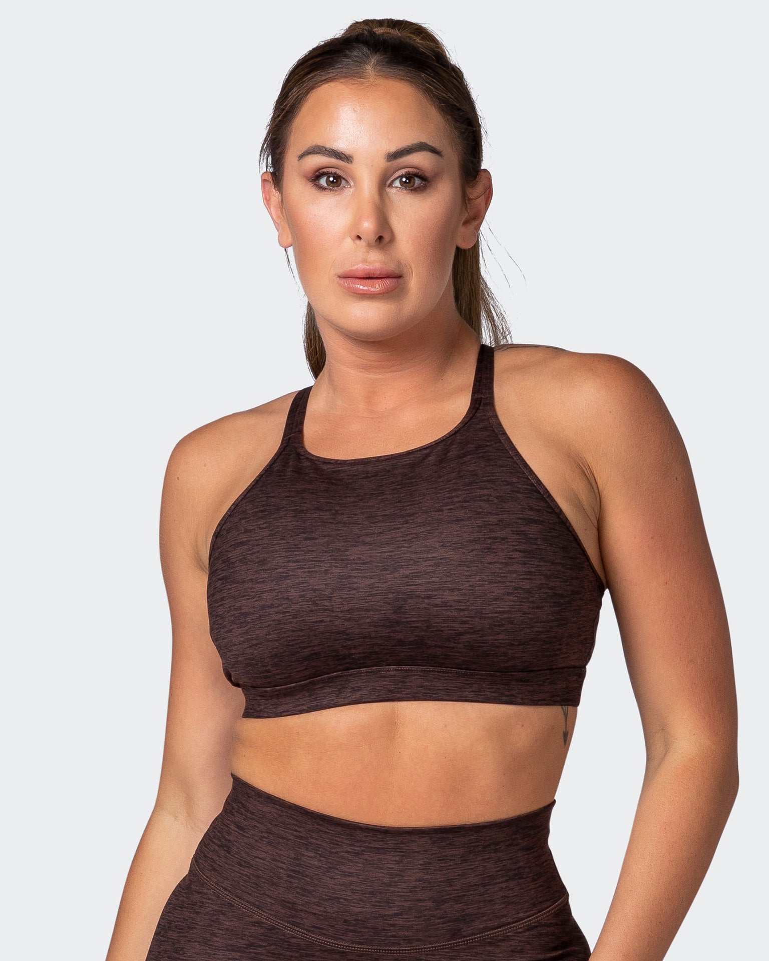 Aim High Bra - Coffee Marl-Sports Bras-XS-112217COFEMAR-XS-MNAPPRL19019-1-Muscle Nation