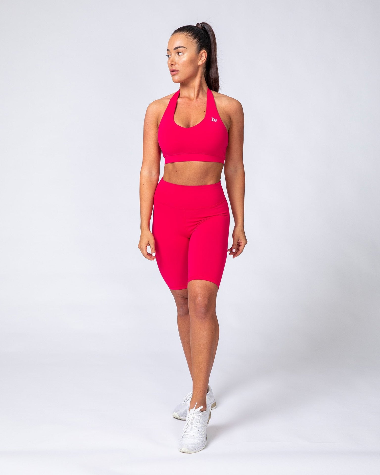 Signature Referee Length High Waist Scrunch - Hot Pink-Shorts-XXS-MNAPPRL10214-MNAPPRL10214-2-Muscle Nation