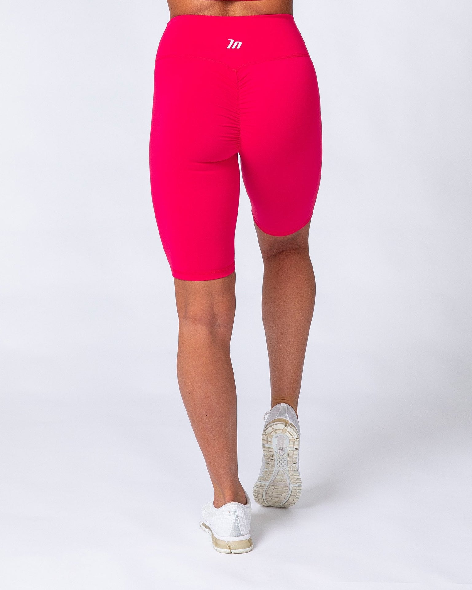 Signature Referee Length High Waist Scrunch - Hot Pink-Shorts-XXS-MNAPPRL10214-MNAPPRL10214-4-Muscle Nation