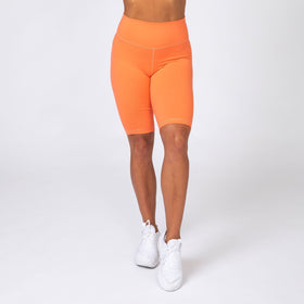 Signature Referee Length High Waist Scrunch - Orange Sherbet