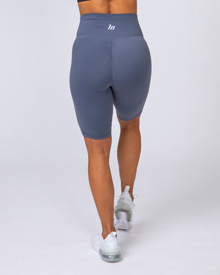 Signature Referee Length High Waist Scrunch - Titanium-Shorts-XXS-MNAPPRL7546-MNAPPRL7546-1-Muscle Nation