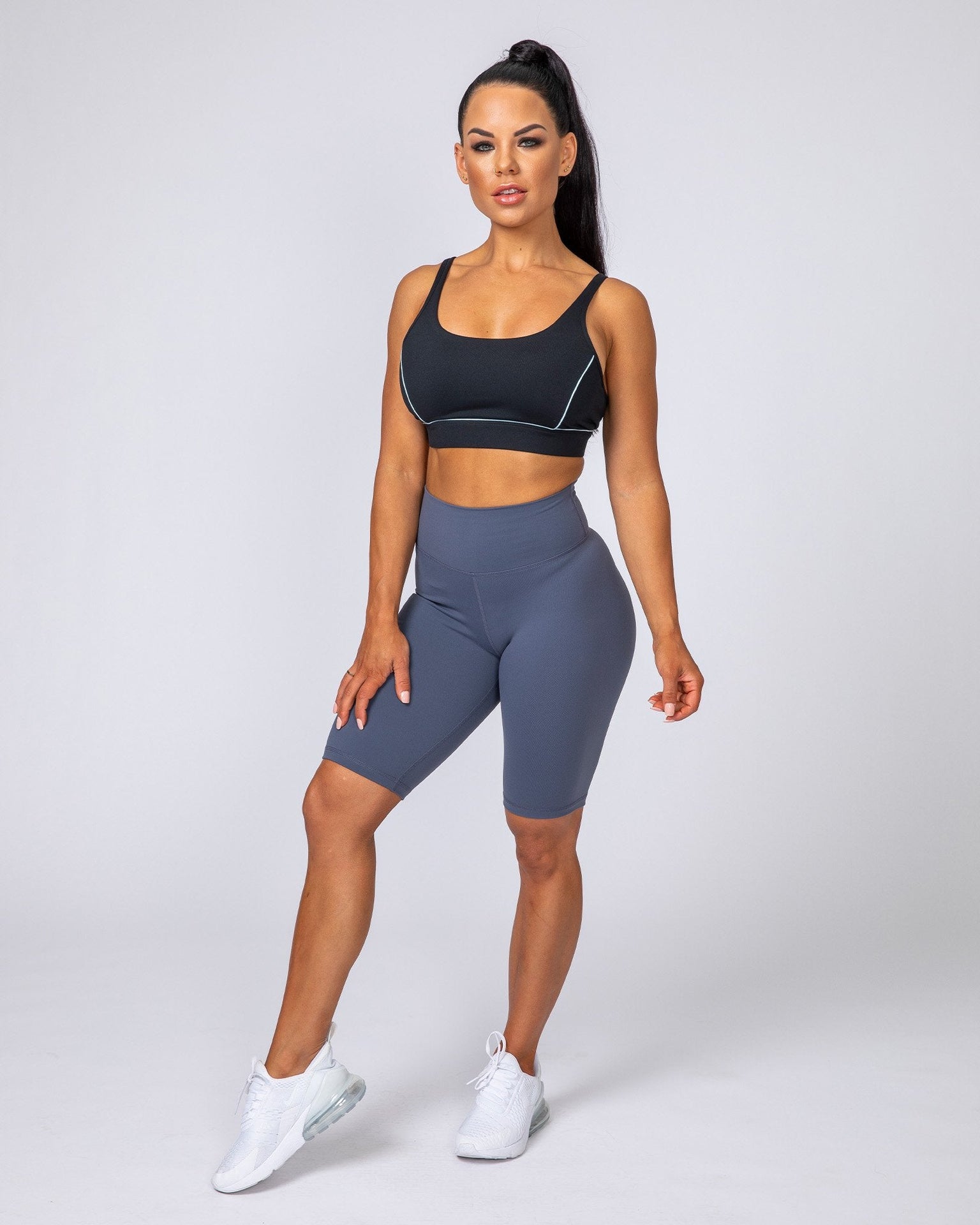 Signature Referee Length High Waist Scrunch - Titanium-Shorts-XXS-MNAPPRL7546-MNAPPRL7546-3-Muscle Nation