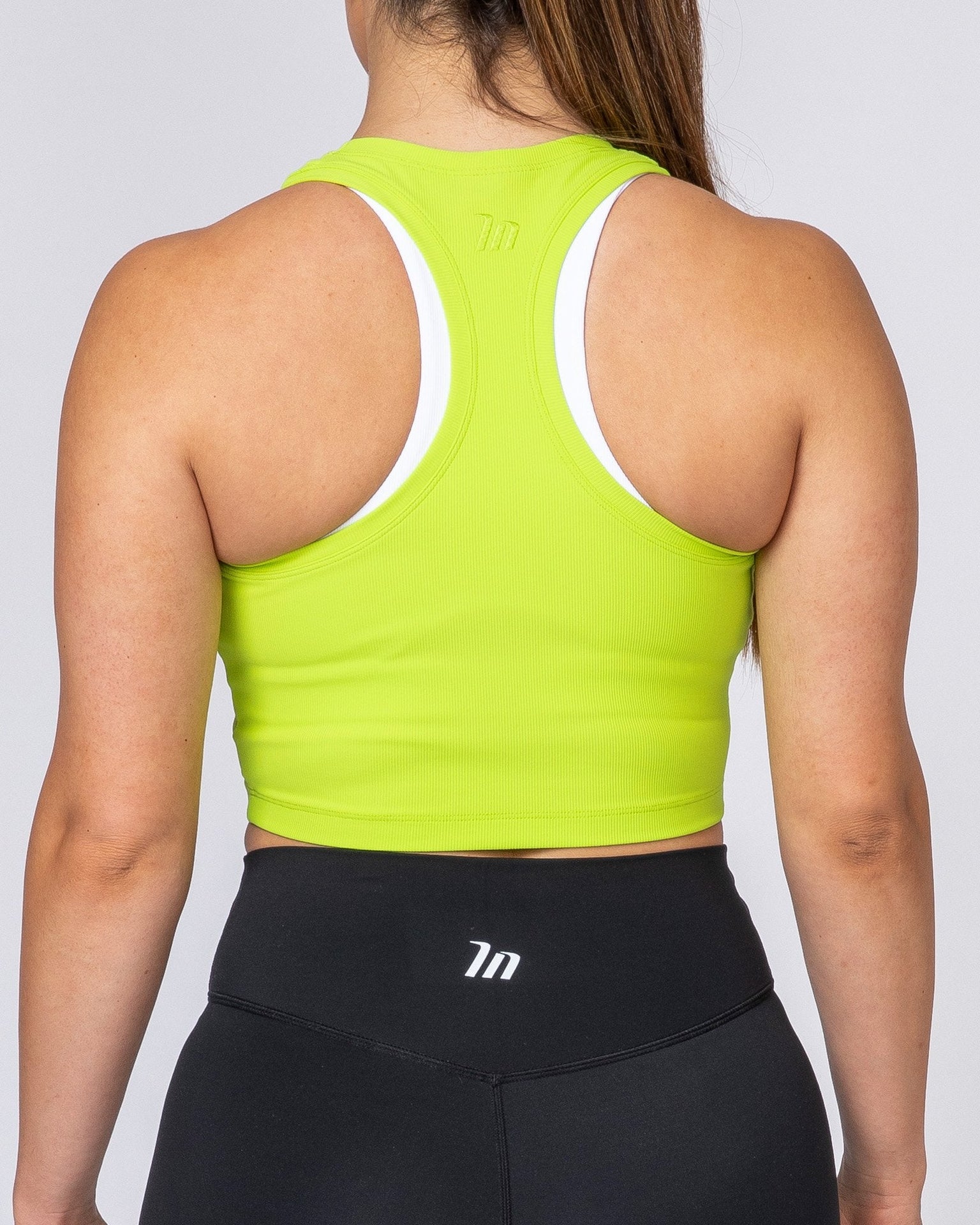 Ribbed Cropped Tank - Acid Lime-Tops-XXS-MNAPPRL8390-MNAPPRL8390-2-Muscle Nation