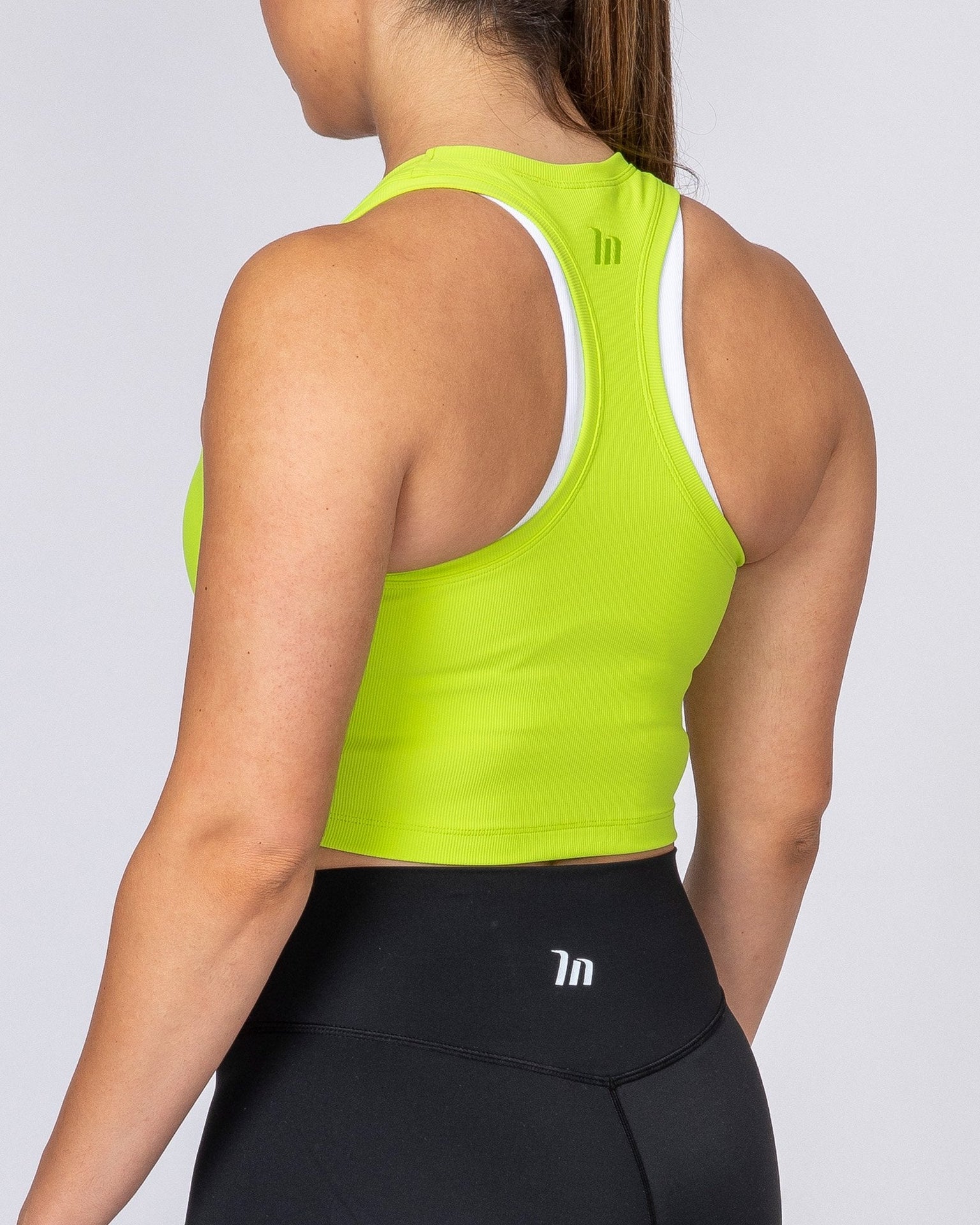 Ribbed Cropped Tank - Acid Lime-Tops-XXS-MNAPPRL8390-MNAPPRL8390-5-Muscle Nation
