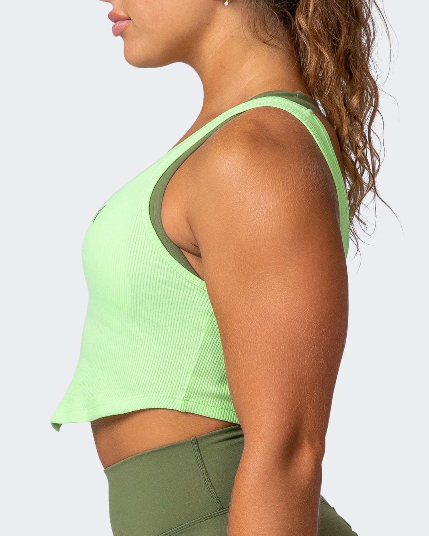 Scorching Hot Ribbed Tank - Lime Flash