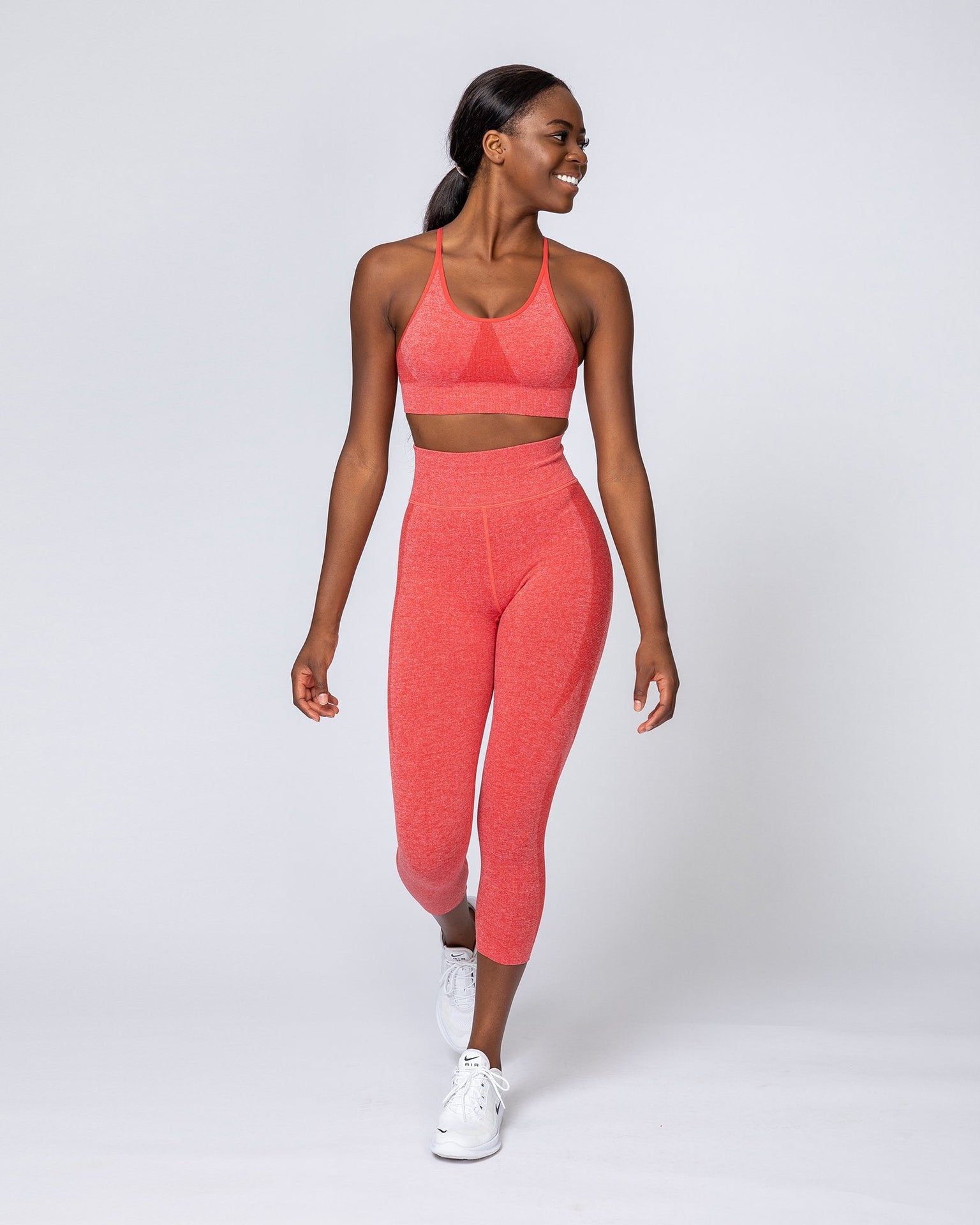 Shape Up Seamless 7/8 Leggings - Poppy Marl-Leggings-XS-MNAPPRL9174-MNAPPRL9174-2-Muscle Nation