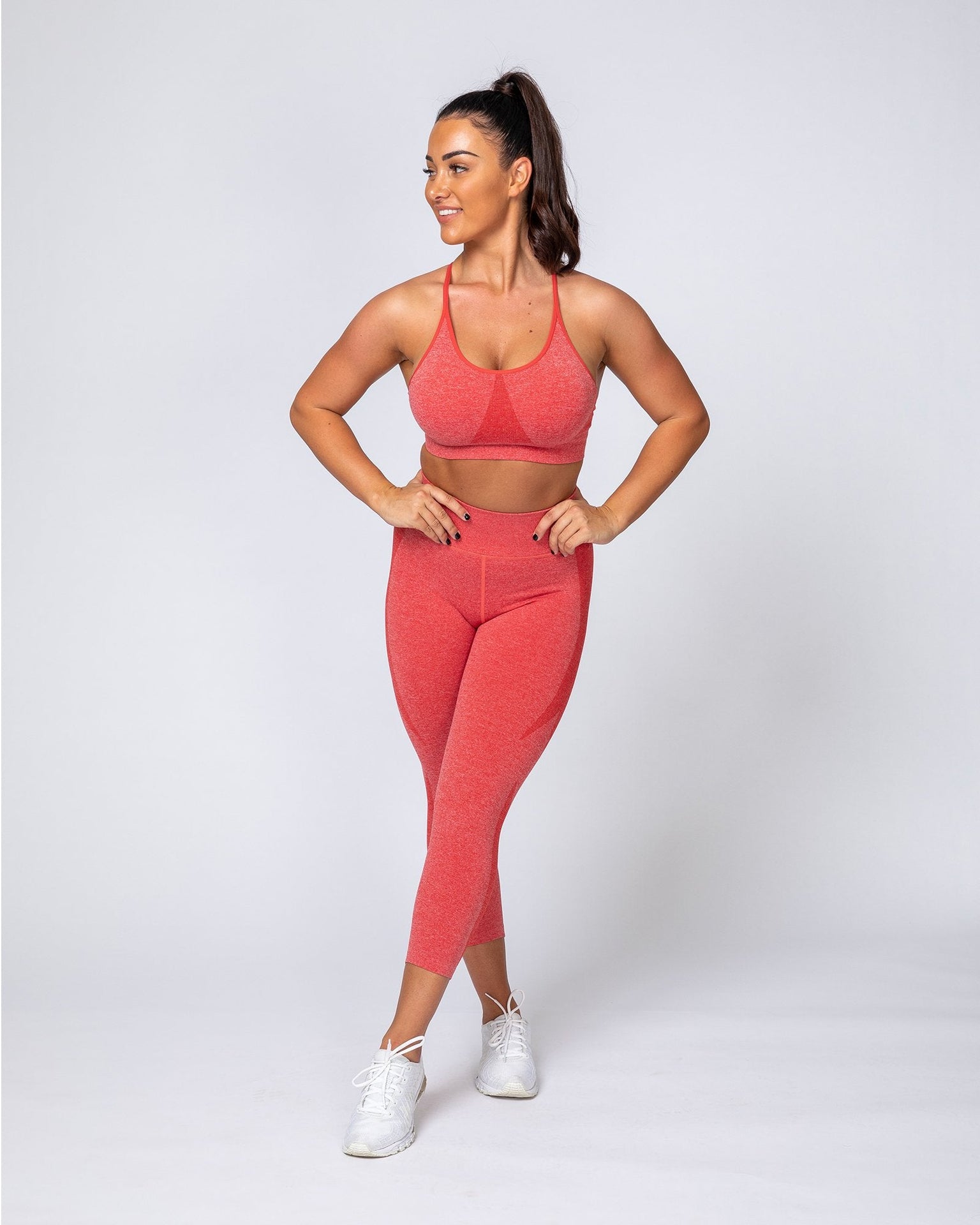 Shape Up Seamless 7/8 Leggings - Poppy Marl-Leggings-XS-MNAPPRL9174-MNAPPRL9174-7-Muscle Nation