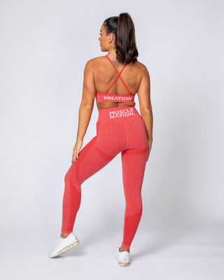 Shape Up Seamless Full Length Leggings - Poppy Marl-Leggings-XS-MNAPPRL9150-MNAPPRL9150-2-Muscle Nation